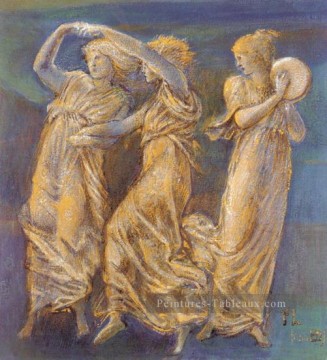 Edward Burne Jones œuvres - Threefigures féminines Danse Et Jouer préraphaélite Sir Edward Burne Jones